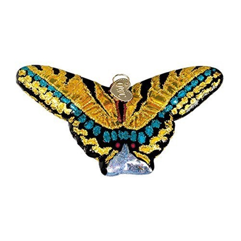 Old World Christmas Blown Glass Ornament for Christmas Tree, Swallowtail Butterfly