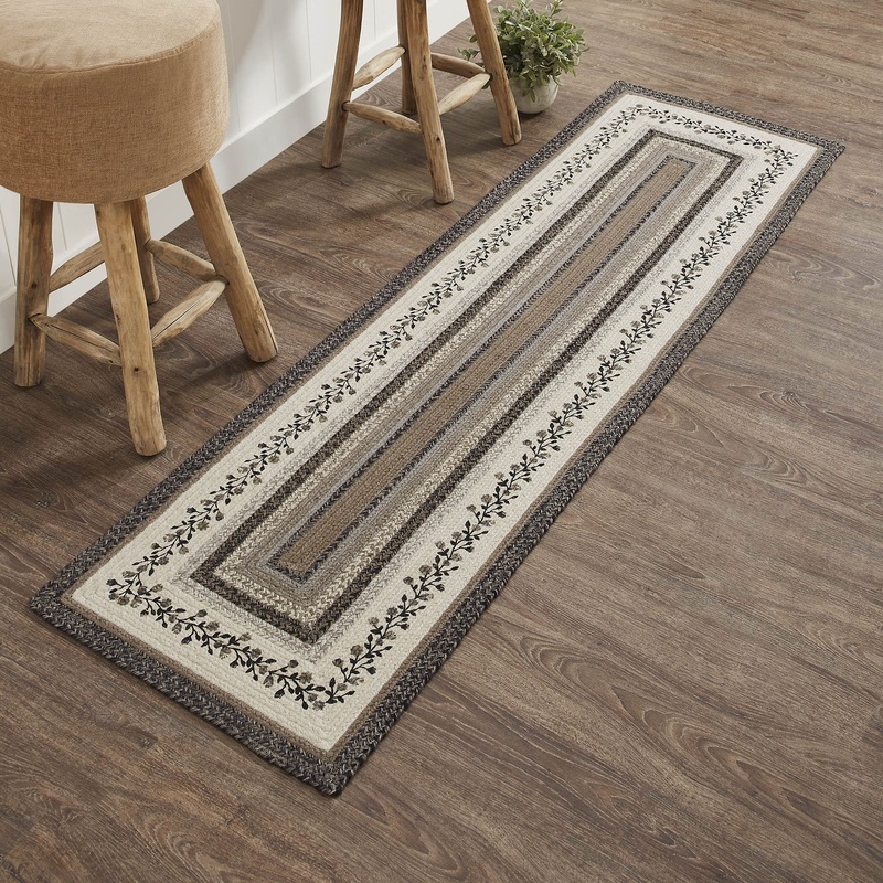 Floral Vine Jute Rug/Runner Rect w/ Pad 24×78