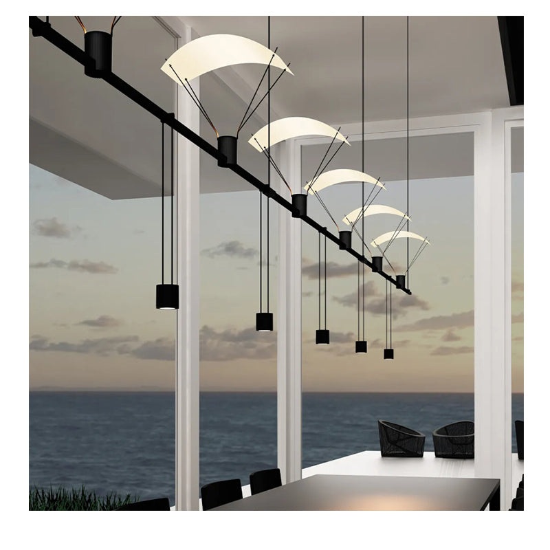 Sonneman SLS0161 Suspenders 110″ 3-Bar In-Line Linear LED Lighting System – Bar-Mounted Single Cylinder/Parachute Reflector