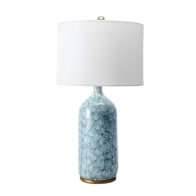 24-inch Glazed Polyresin Vase Table Lamp | Blue