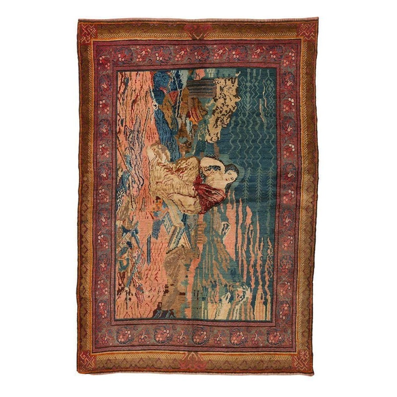 ANTIQUE ARMENIAN PICTORIAL RUG 4’8 X 6’9″