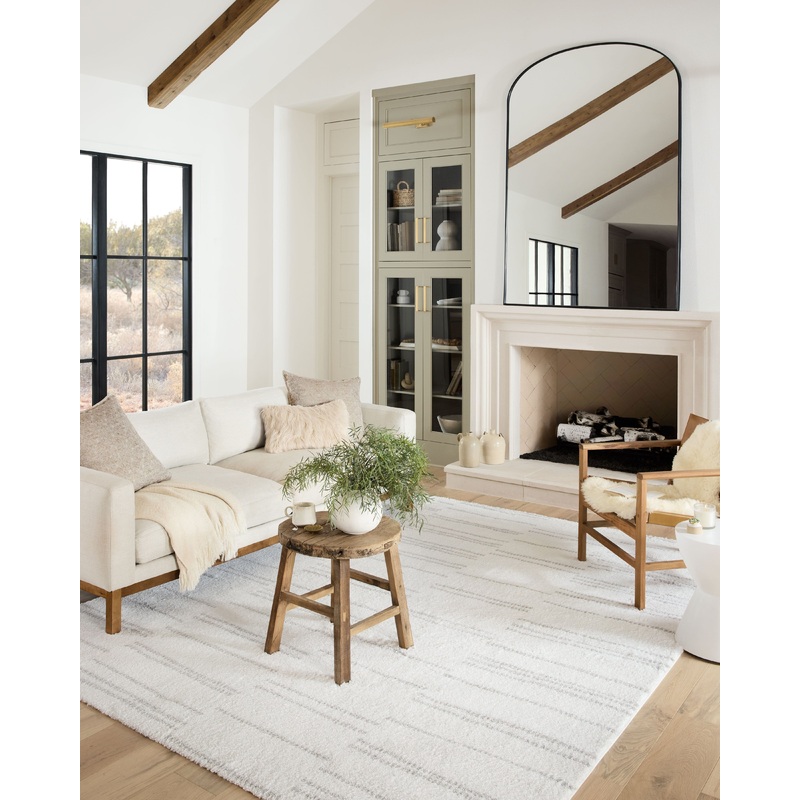 Loloi II Bliss Shag Rug | White / Grey