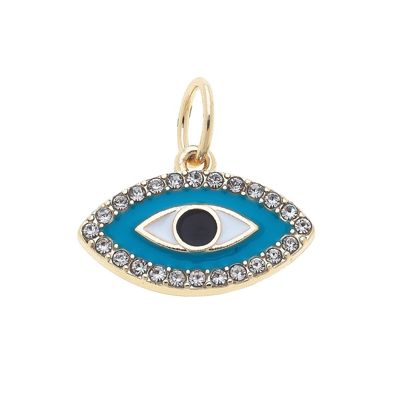 Pave Evil Eye Charm in Turqouise