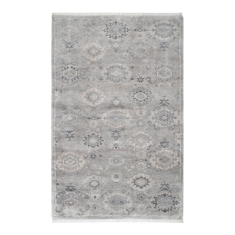 Lila Hand Knotted Wool Rug | Grey