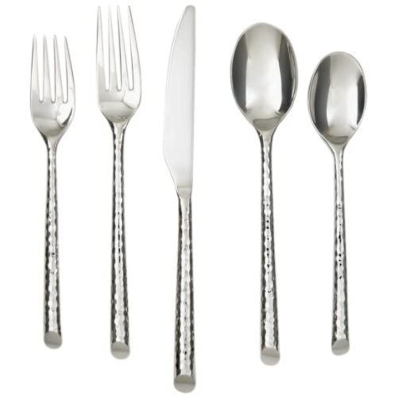 Museum Collection Hammered Forged Stainless 20 Piece Flatware Set, Service for 4