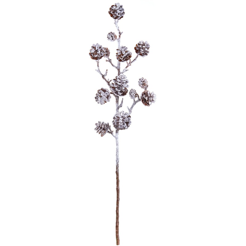 23″ Snowy Pinecone Branch