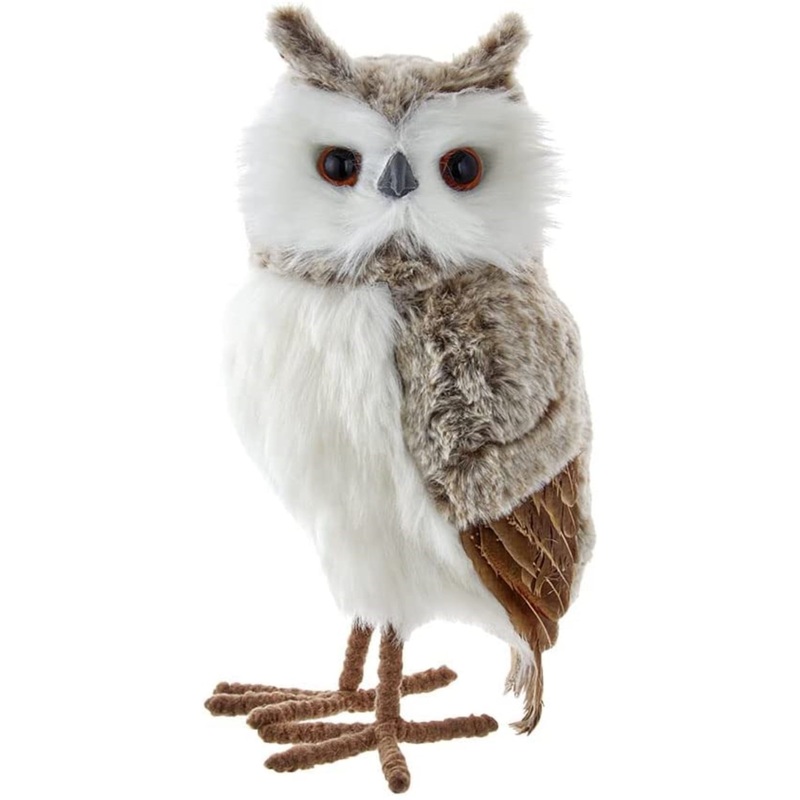 Kurt Adler Gray and Brown Owl Ornament, 13.5″