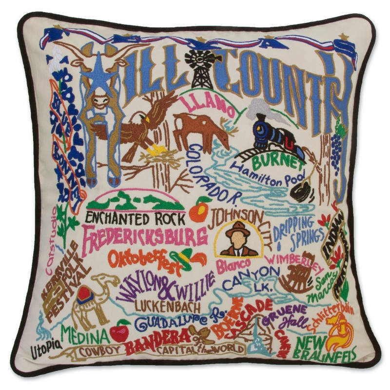 Hill Country Hand-Embroidered Pillow