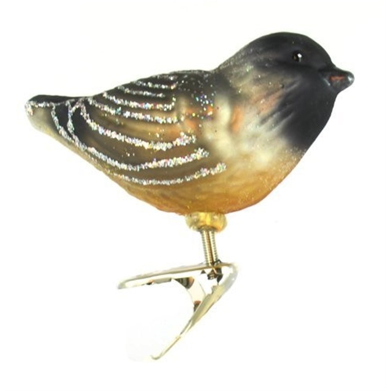 Old World Christmas 18068 Glass Blown Cherry Chickadee Ornament