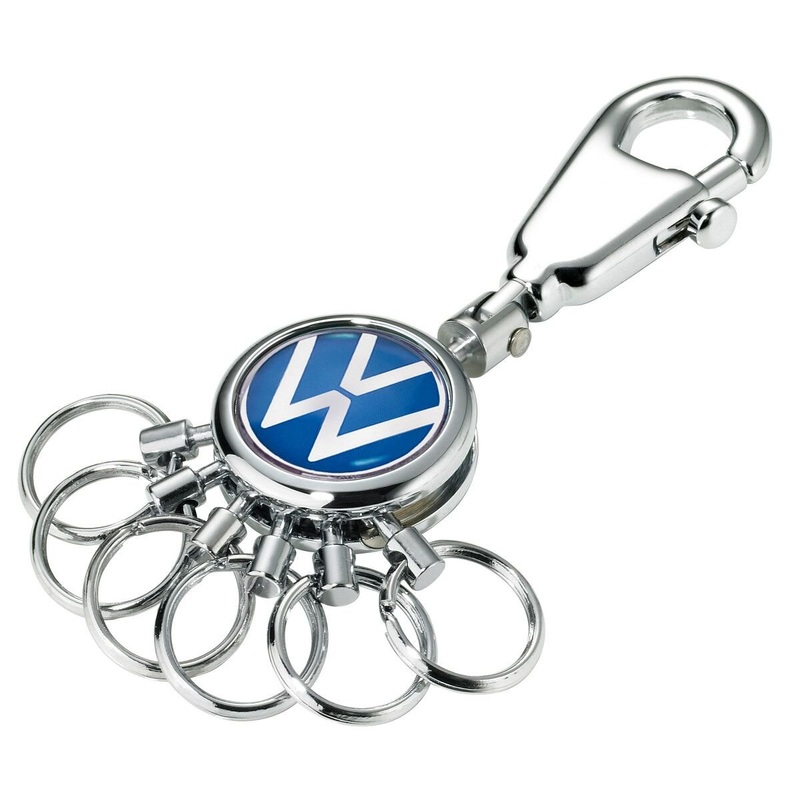 Troika Patent Quick Release Six-ring Keychain  Chrome Volkswagen Edition