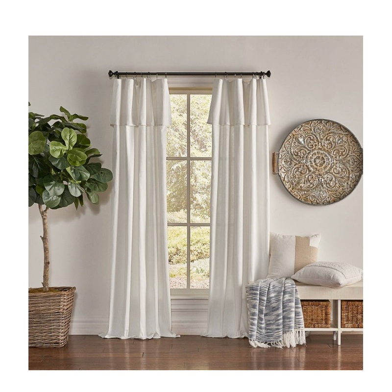 1pc 50″x95″ Light Filtering Drop Cloth Window Curtain Panel Off White – Mercantile