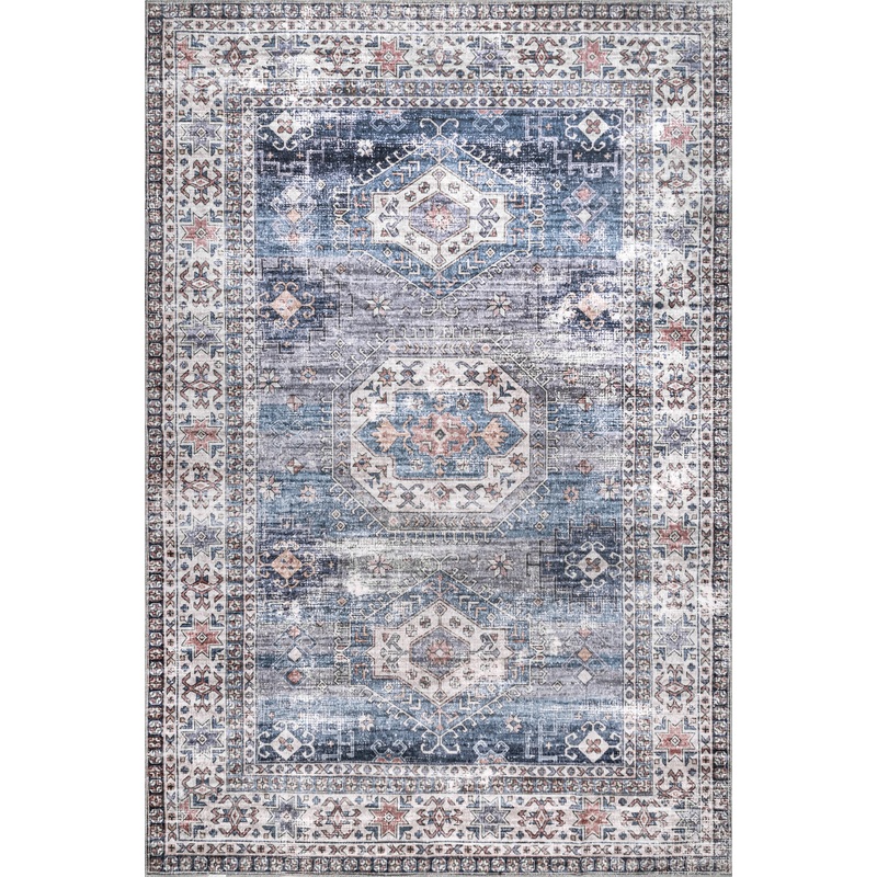 Allison Faded Washable Rug | Blue