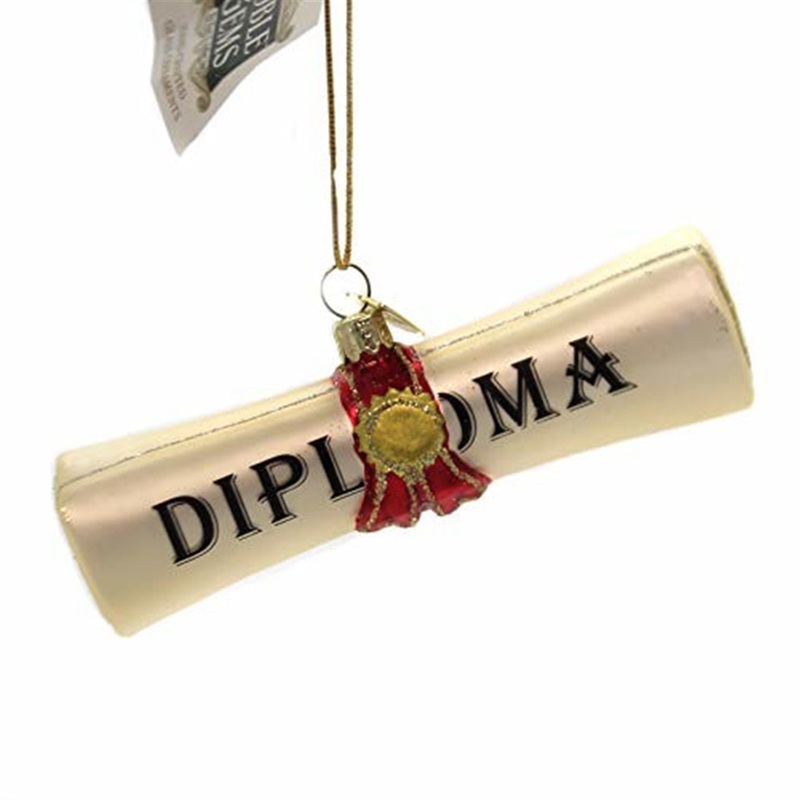 Kurt Adler Noble Gems Diploma Glass Ornament