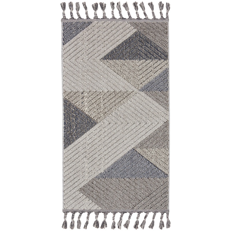 Nourison Paxton 2’2″ x 4’5″ Grey/Slate Modern Indoor Rug