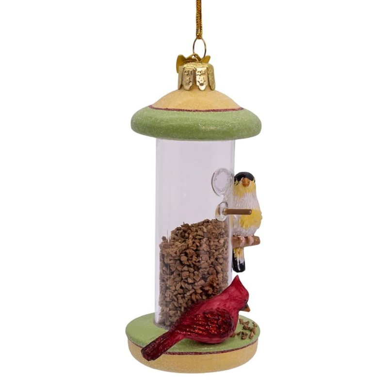 Kurt Adler Noble Gems Glass Christmas Ornament, Bird Feeder