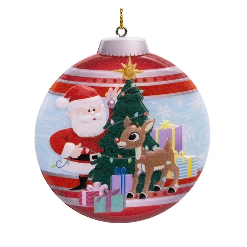 Kurt Adler Officially Licensed Resin Double-sided Rudolph Ornament, 3″
