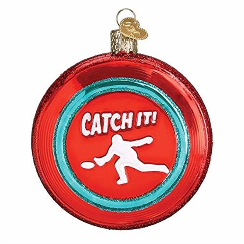 Old World Christmas Blown Glass Ornament for Christmas Tree, Sports Disc