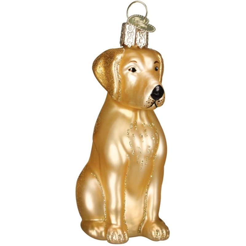 Old World Christmas Yellow Labrador Glass Blown Ornament