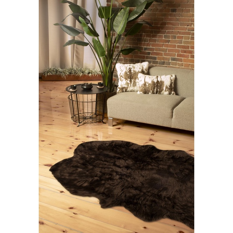 4′ X 6′ Chocolate Faux Sheepskin Flokati Washable Non Skid Area Rug