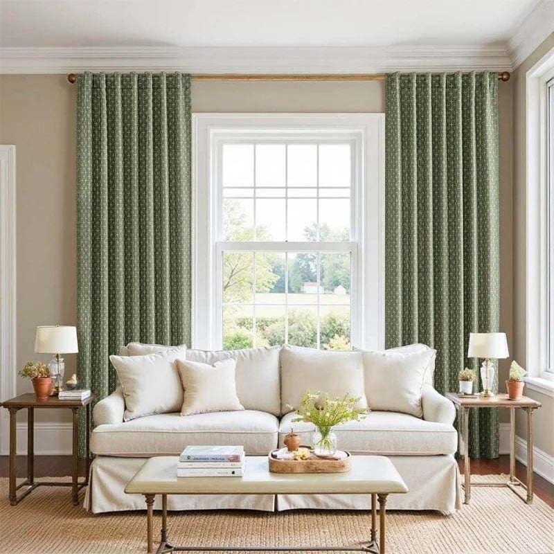 “Nova” Custom Textured Geometric Linen Curtains (2 Panels)
