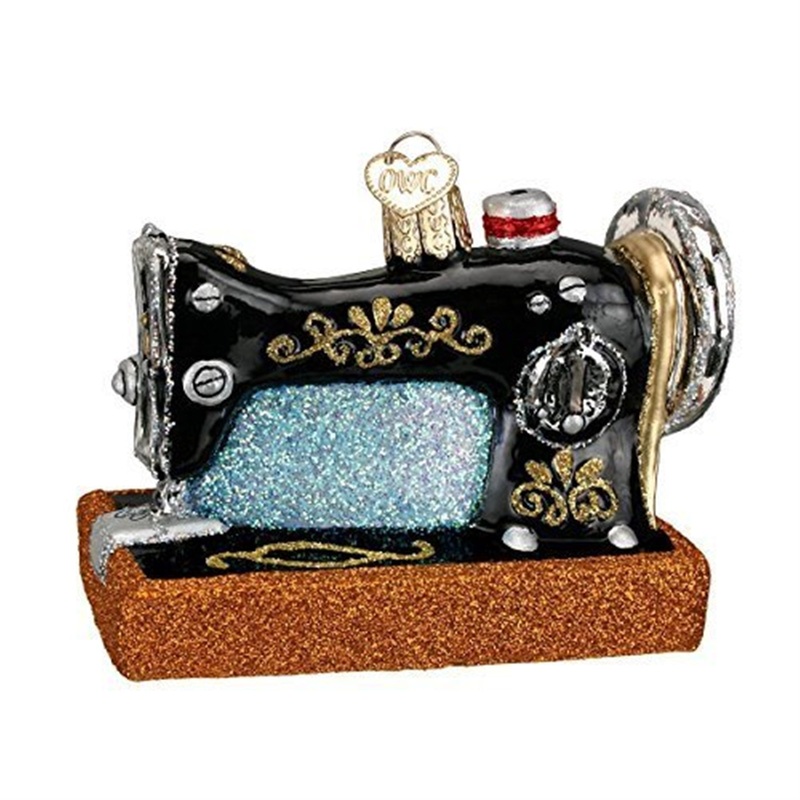 Old World Christmas Glass Blown Sewing Machine Ornament