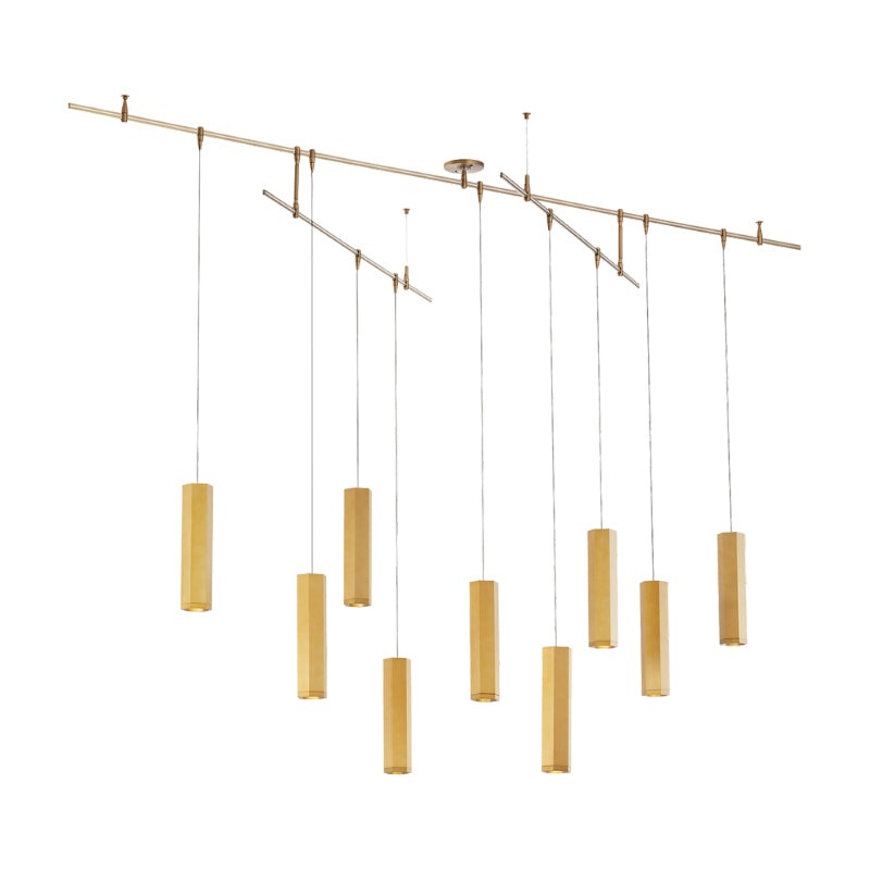 Visual Comfort 700BLKS9R-LED930S Blok 9-lt 96″ LED Chandelier, Surface