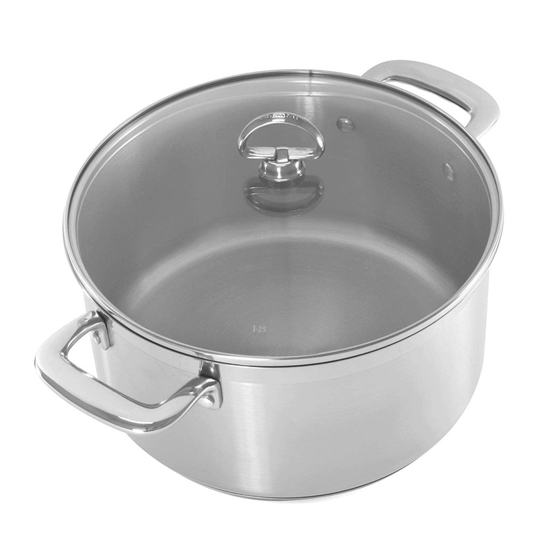 Chantal Induction 21 Steel 6qt. Casserole w/ Glass Lid