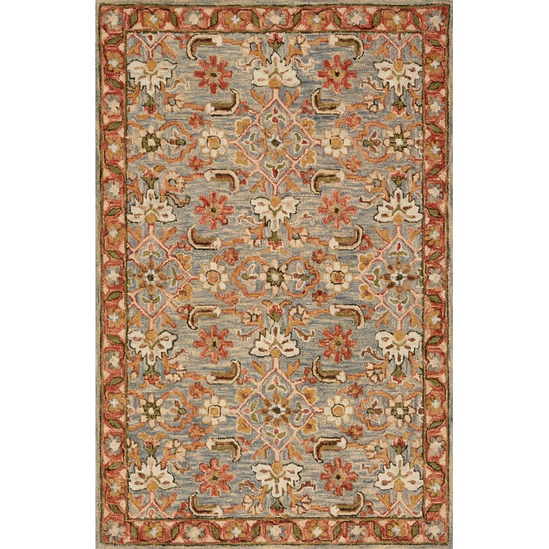 Loloi Victoria Rug | Slate / Terracotta
