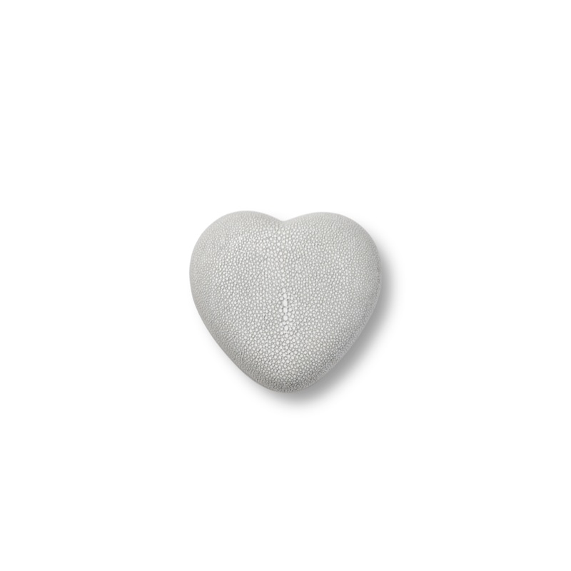 Aerin Dove Shagreen Heart Box