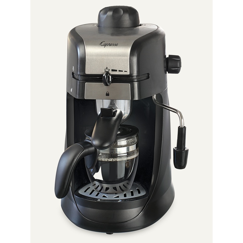Capresso 304.01 Steam PRO Espresso & Cappuccino Machine with Safety Boiler Cap Black/Stainless