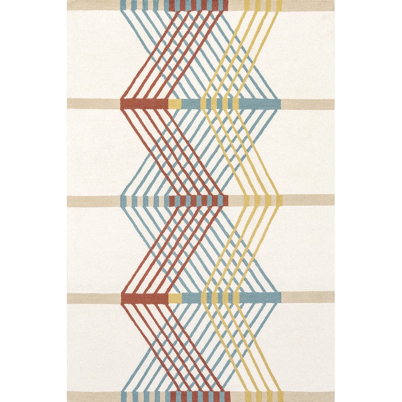 Violette Colorful Waves Rug | Ivory
