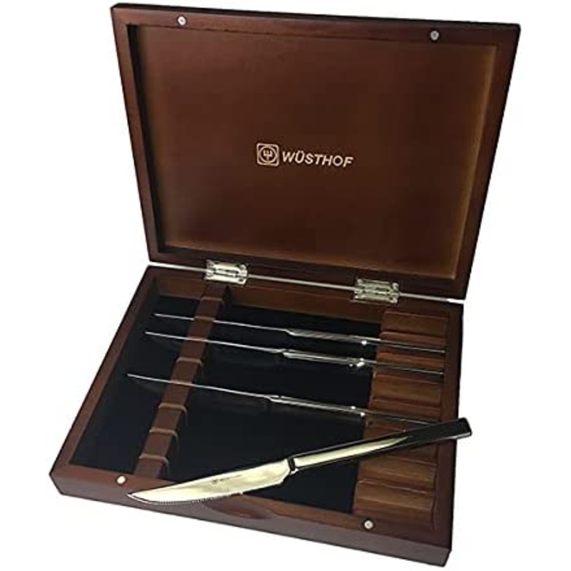 WUSTHOF 8-Piece Stainless-Steel Steak Knife Set with Walnut Gift Box