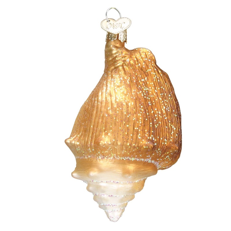 Old World Christmas Blown Glass Christmas Ornament, Seashell