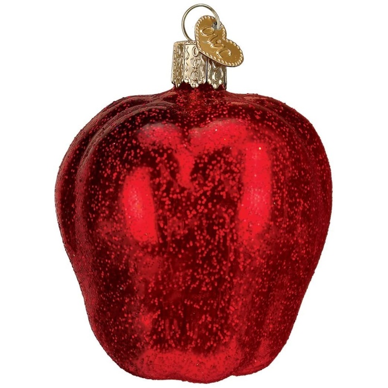 Old World Christmas Fruit Selection Glass Blown Ornaments, Red Delicious Apple