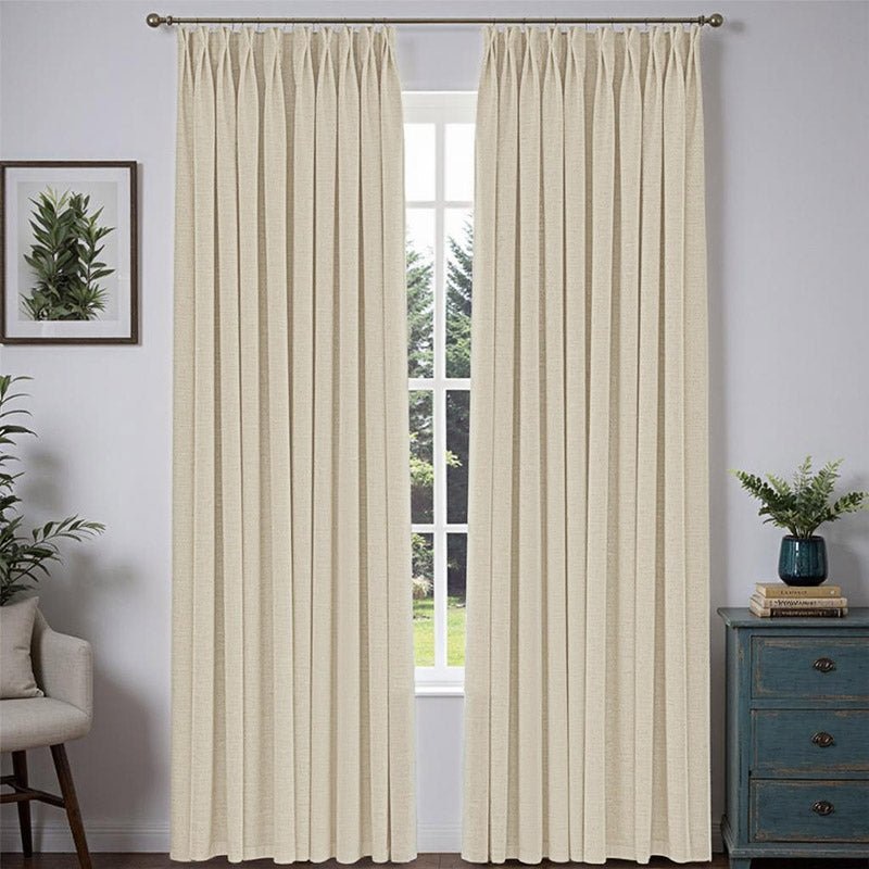 “Bold” Custom Heavyweight Linen Drape Pleated – Beige