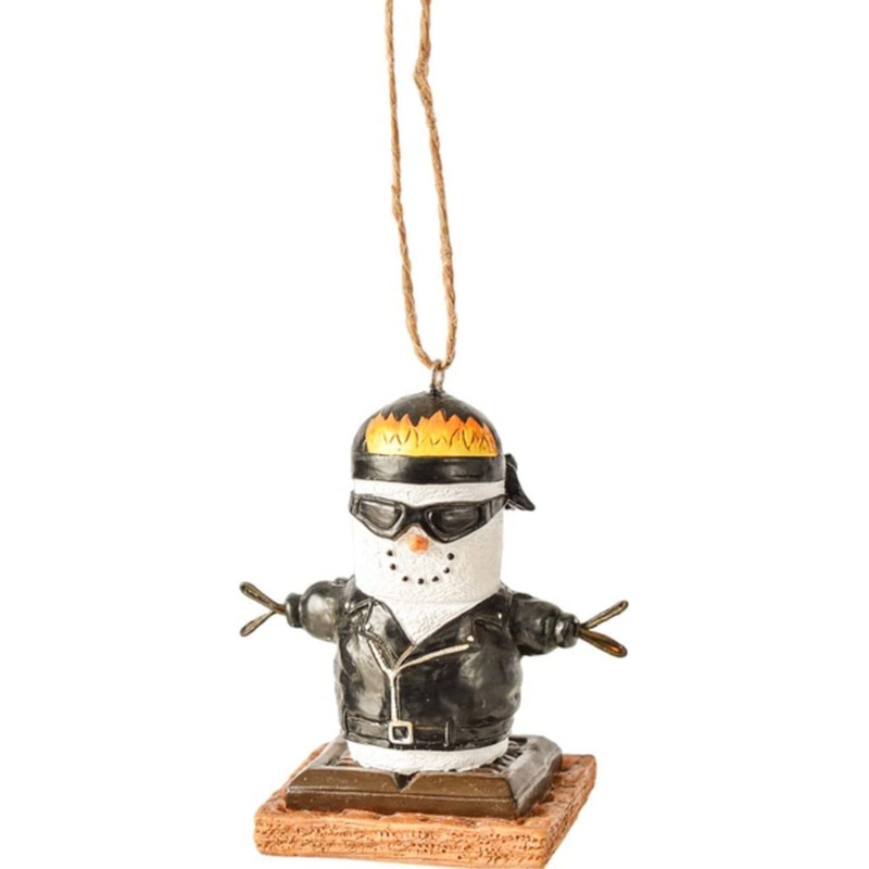 Ganz Smores Biker Snowman Holiday Christmas Ornament