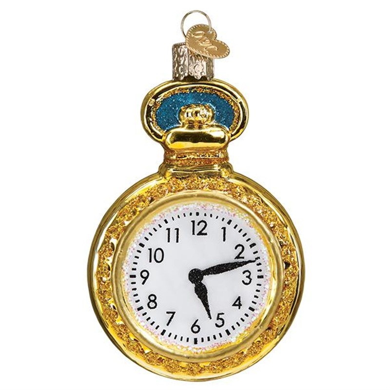 Old World Christmas Glass Blown Ornament, Pocket Watch