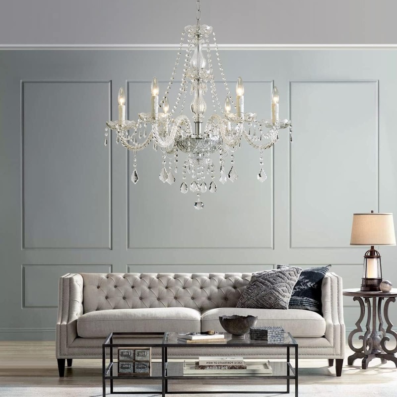 6-Light Modern Crystal Chandelier