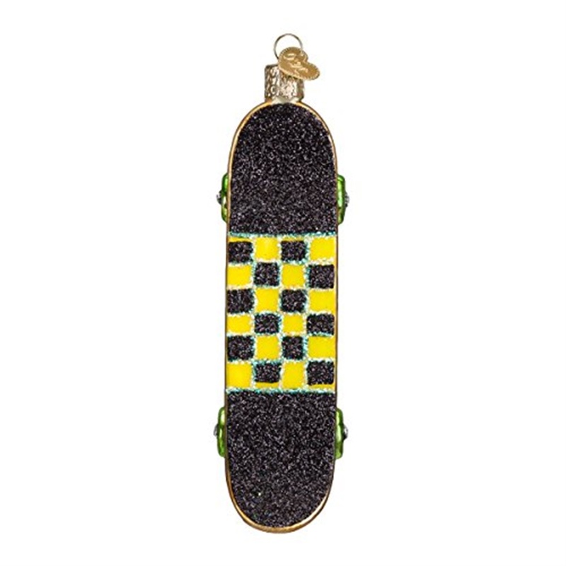 Old World Christmas Glass Blown Skateboard Ornament