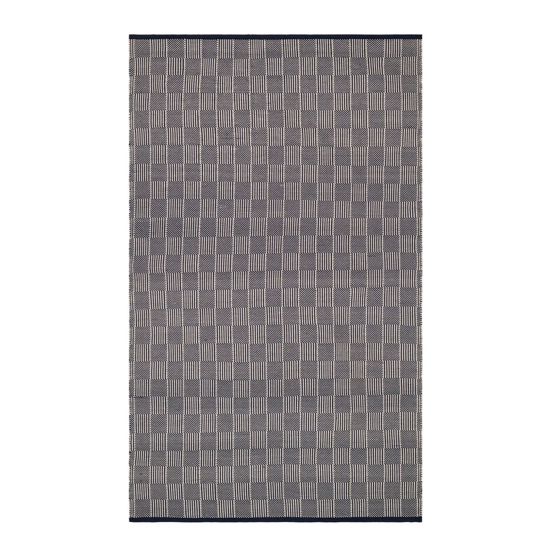 Squares Handwoven Indoor/Outdoor Rug | Navy
