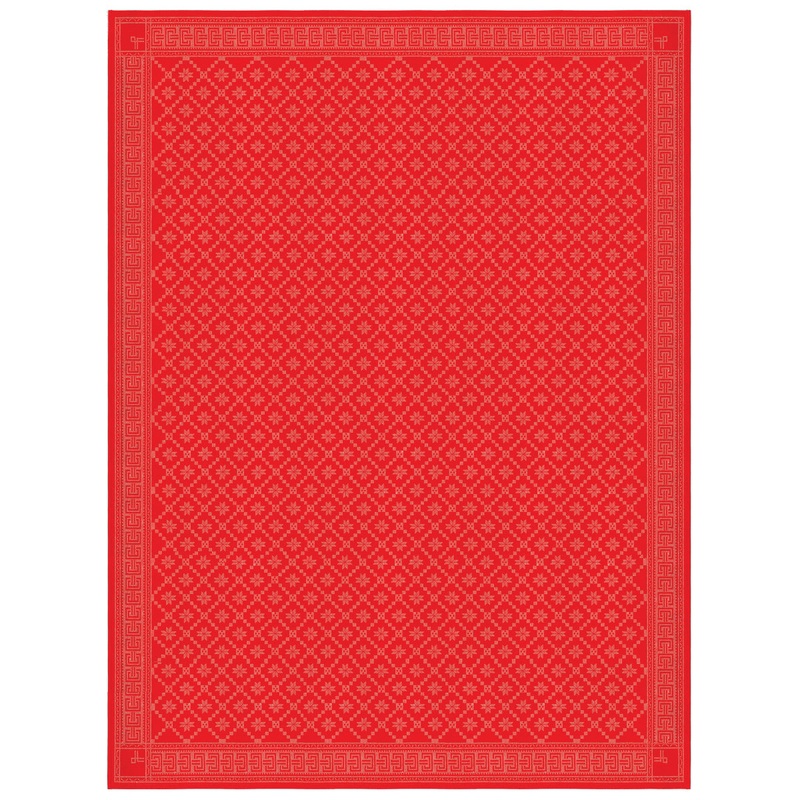 ttebladrose Organic Cotton / Linen Woven Tablecloth, Red – 59″ x 122″