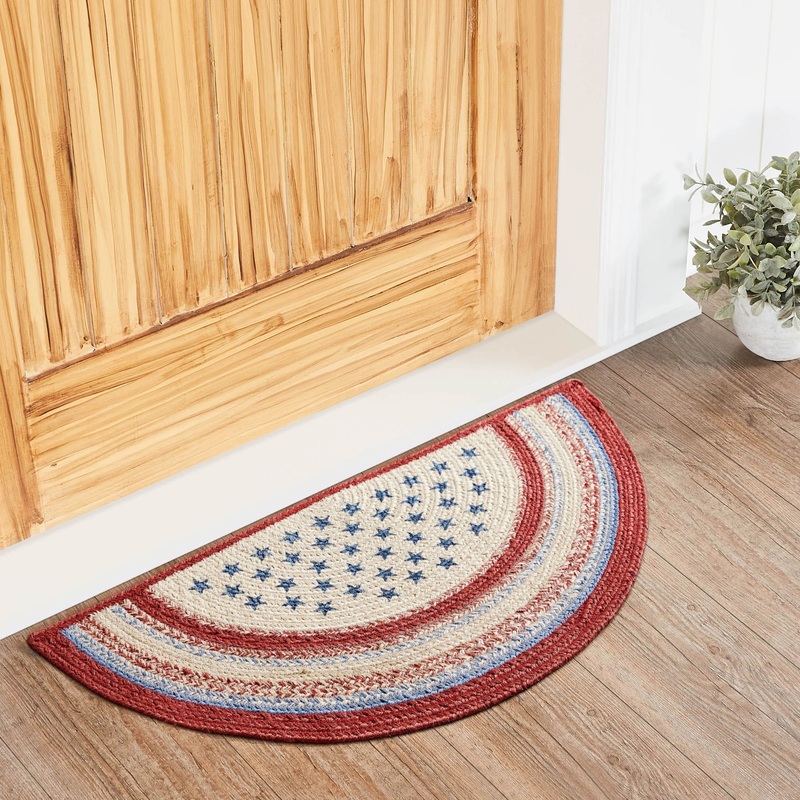 Celebration Jute Rug Half Circle w/ Pad 16.5×33