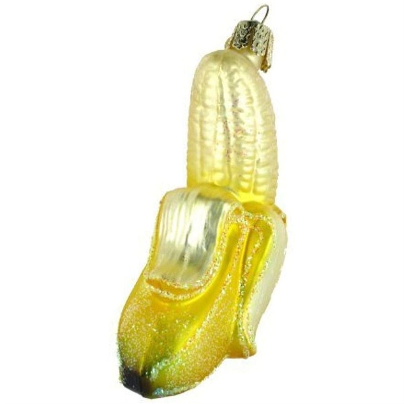 Old World Christmas Glass Blown Peeled Banana Ornament