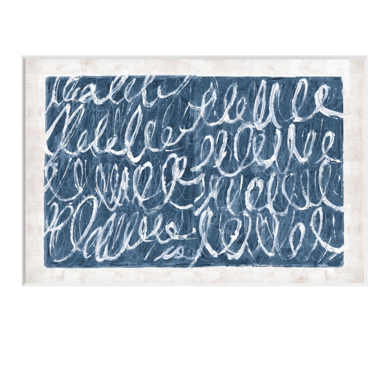 “Twombly Script in Blue” Framed Art Print