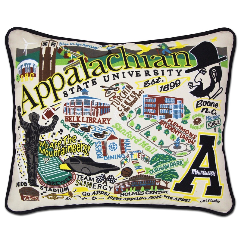Appalachian State University Collegiate Embroidered Pillow