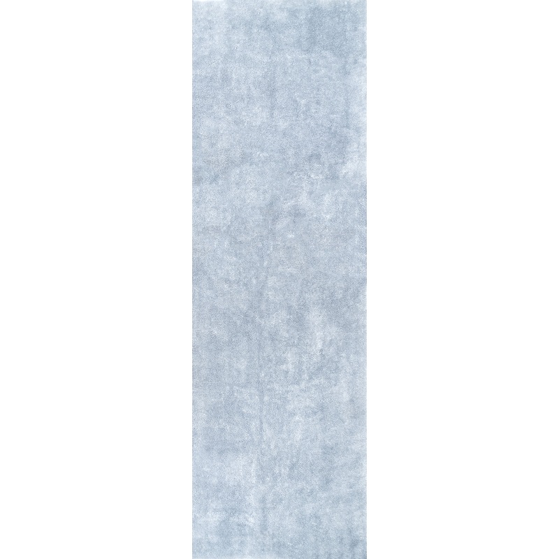 Washable Solid Shag Rug | Light Blue
