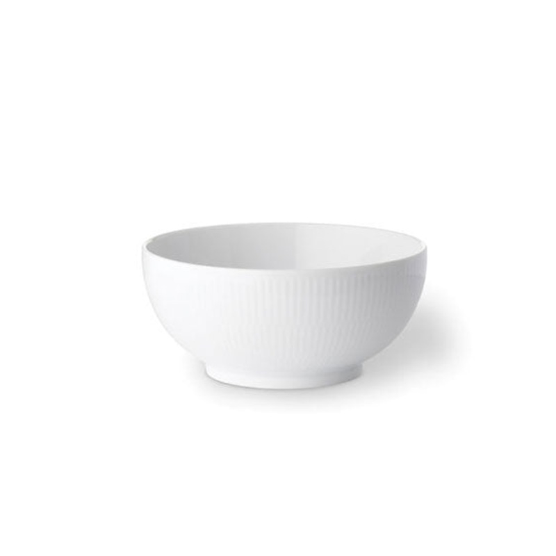 White Fluted Plain Serving Bowl, 1 Pint
