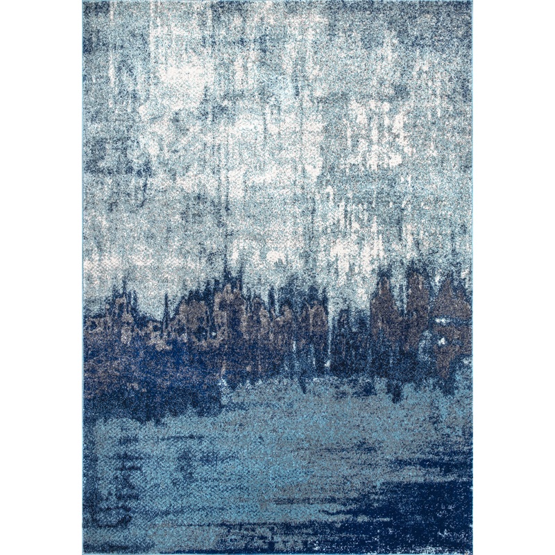 Abstract Rainfall Rug | Blue