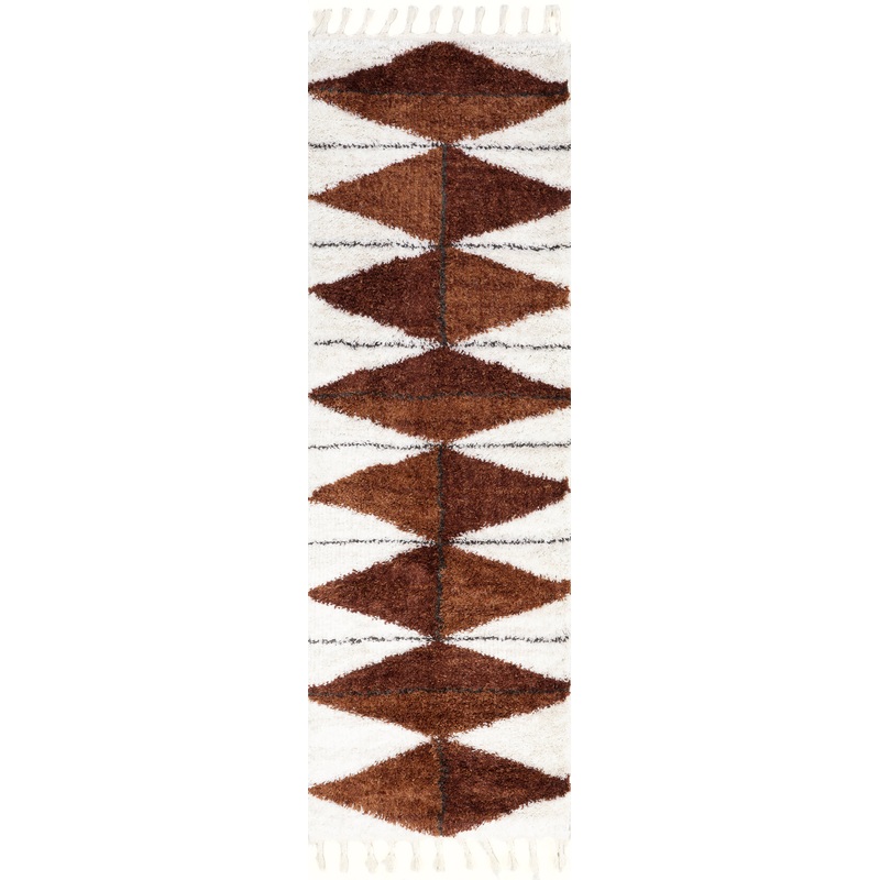Alexia Diamond Tasseled Rug | Rust