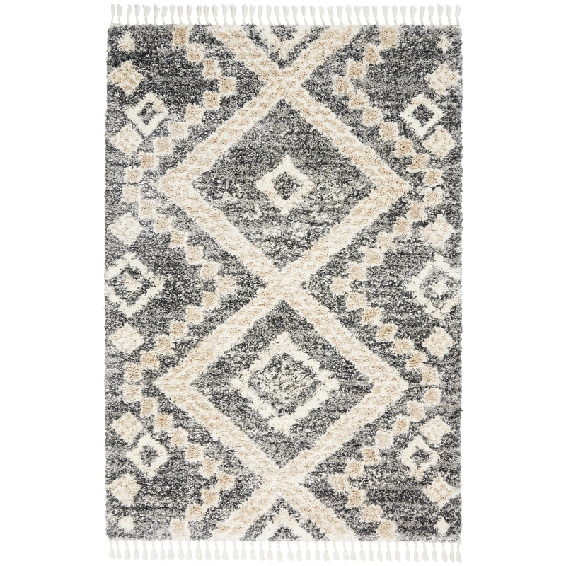Nourison Oslo Shag 4′ x 6′ Grey/Ivory Shag Indoor Rug